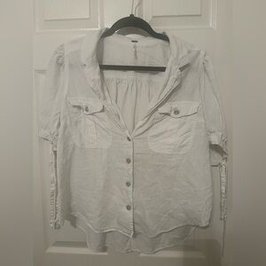 Free People Women’s Y2K Medium White Button-Down Shirt